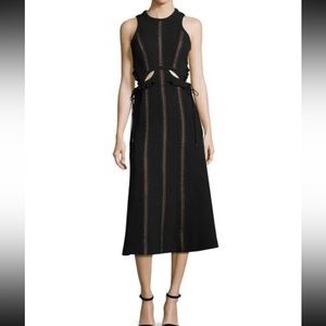 Self portrait black cut out midi dress
